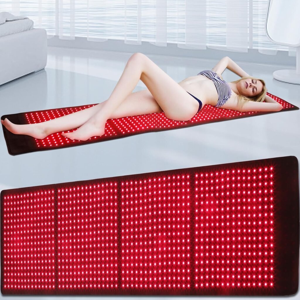 CAMECO Near Infrared  Red Light Therapy Pad for Full Body, 1920pcs 850nm  960pcs 660nm LED Light Therapy Device Mat for Back Shoulder Joint Pain Relief  Skin Care, Pulse Mode for Deep Penetration