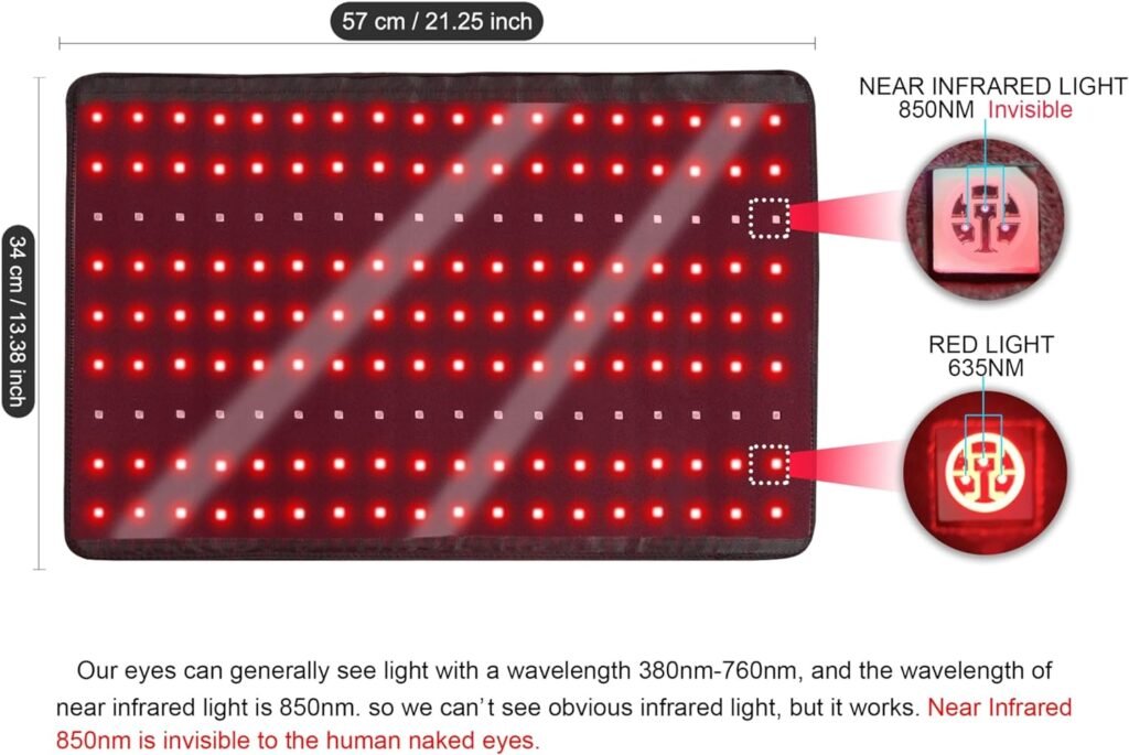 LOVTRAVEL New 660nm LED Red Light and 850nm Near Infrared Light Therapy Devices Large Pads Wearable Wrap for Pain