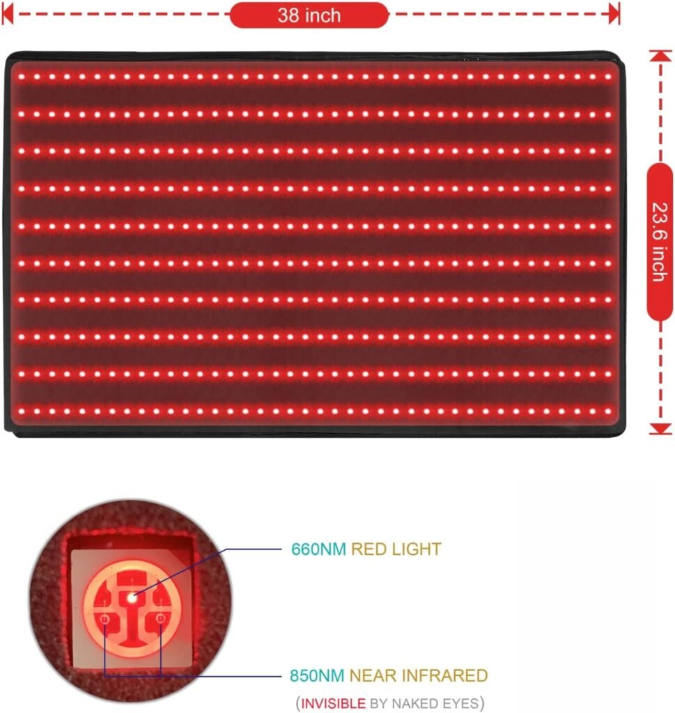 LOVTRAVEL New 660nm LED Red Light and 850nm Near Infrared Light Therapy Devices Large Pads Wearable Wrap for Pain