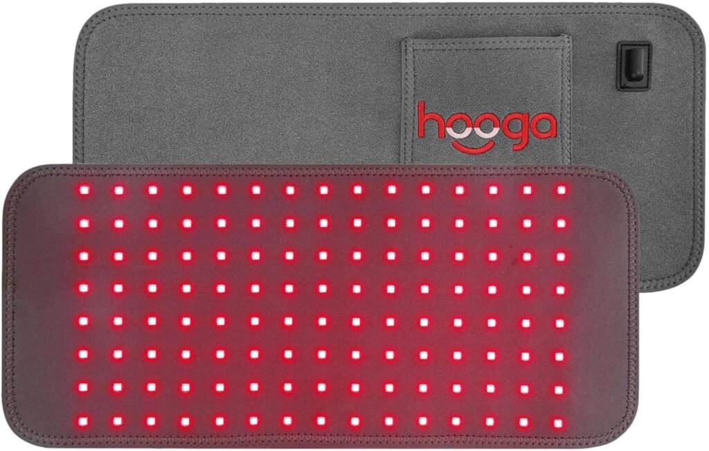 Red Light Therapy Wrap by Hooga, Infrared Light Therapy Belt, 120 LEDs, Red Light Therapy for Pain Relief, Recovery, Energy. Use On Back, Neck, Shoulder, Waist, Wrist for Men and Women